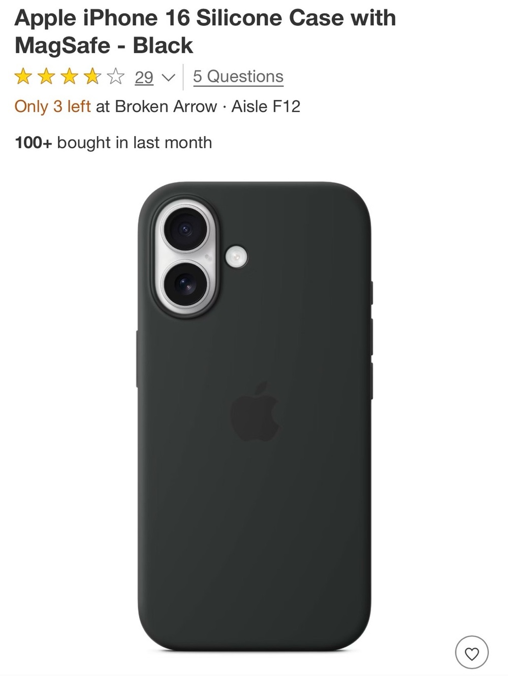 Apple iPhone 16 Silicone Case with MagSafe - Black